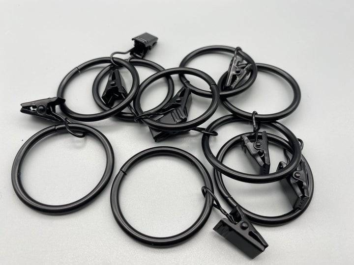 Curtain Rod Rings With Pincer Clip - To Fit Rods 30mm - Various Colours - Pack of 10 - Parts4Blinds