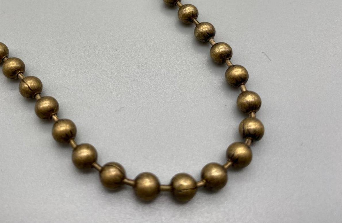 Endless Antique Brass Metal Chain - No.10 Bead Size: 4.5mm Loop - Parts4Blinds