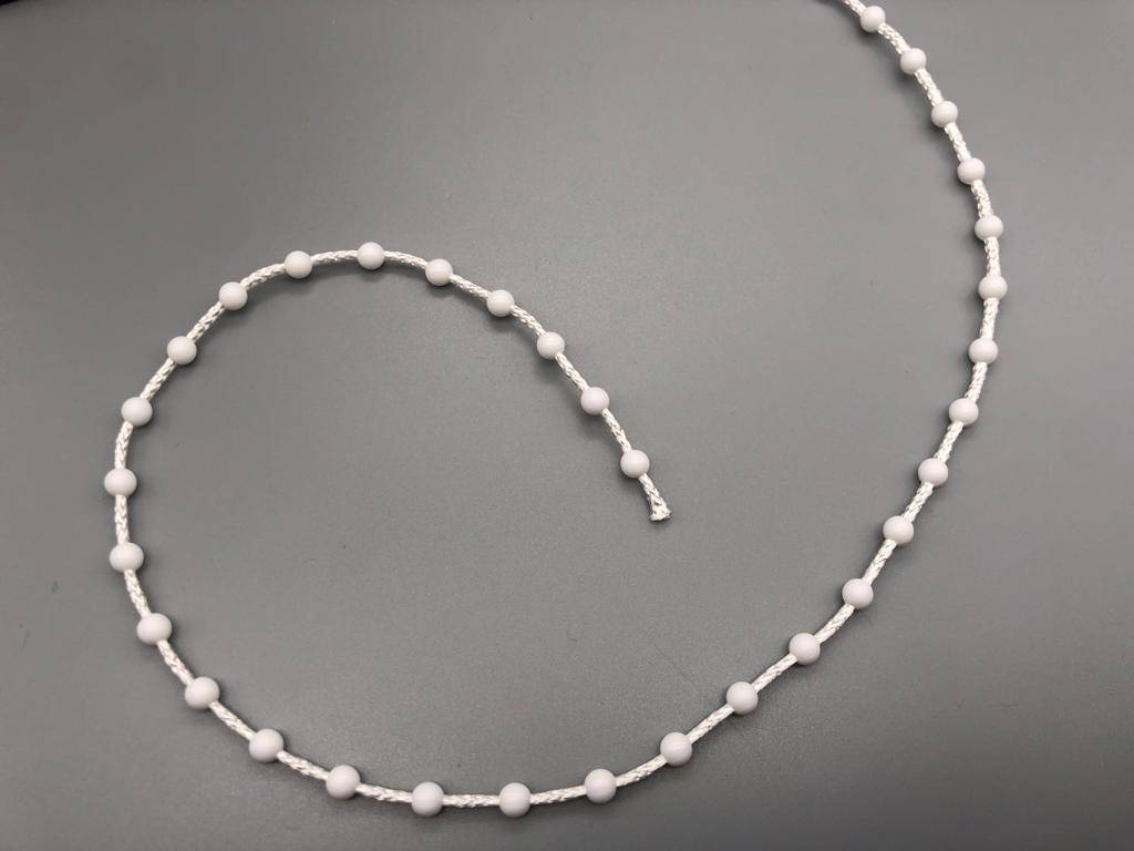 White Plastic Chain for Vertical Blinds - No.10 Bead Size: 4.5mm + Free Connector - Parts4Blinds