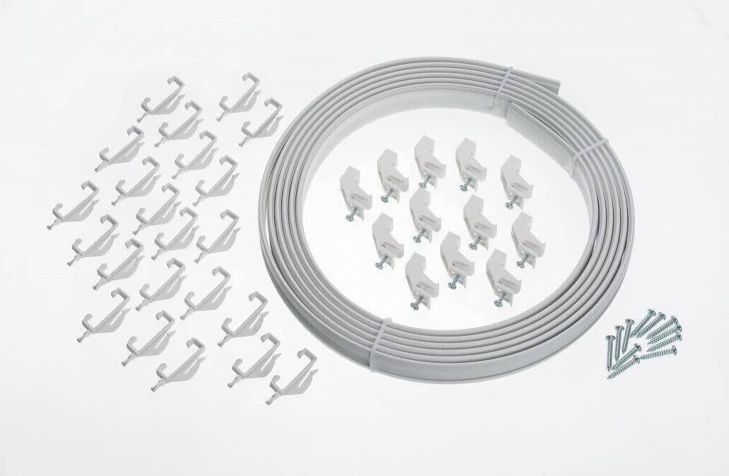 Bendable Straight & Bay Window Coiled Curtain Track Rail PVC with Valance - Complete Kit - Parts4Blinds