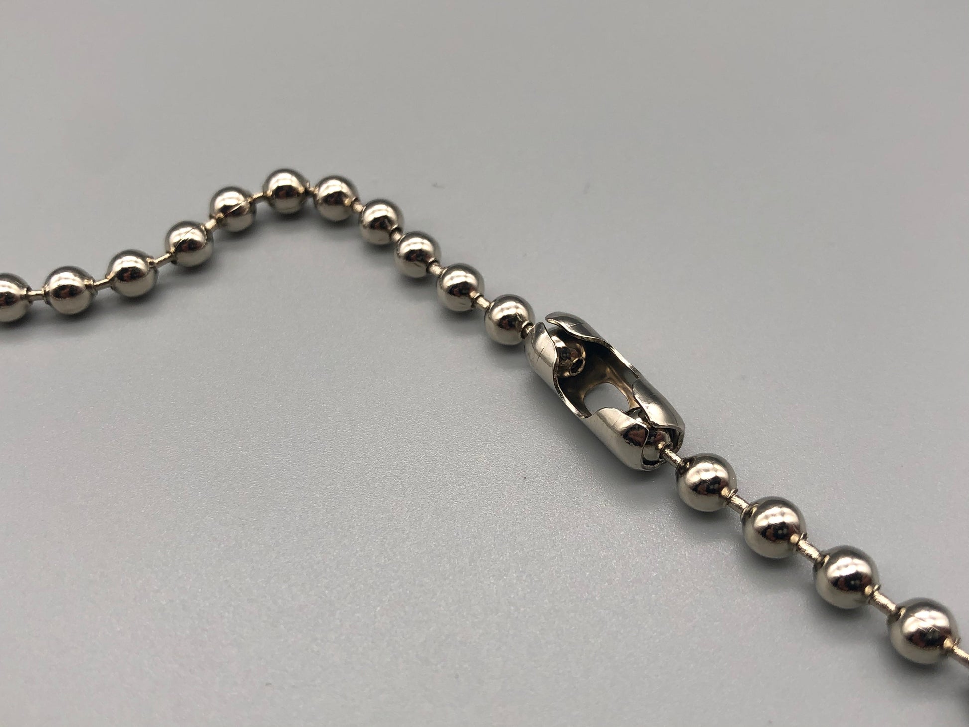 Silver Metal Chain for Vertical Blinds - No.6 Bead Size: 3.2mnm + Free Connector - Parts4Blinds