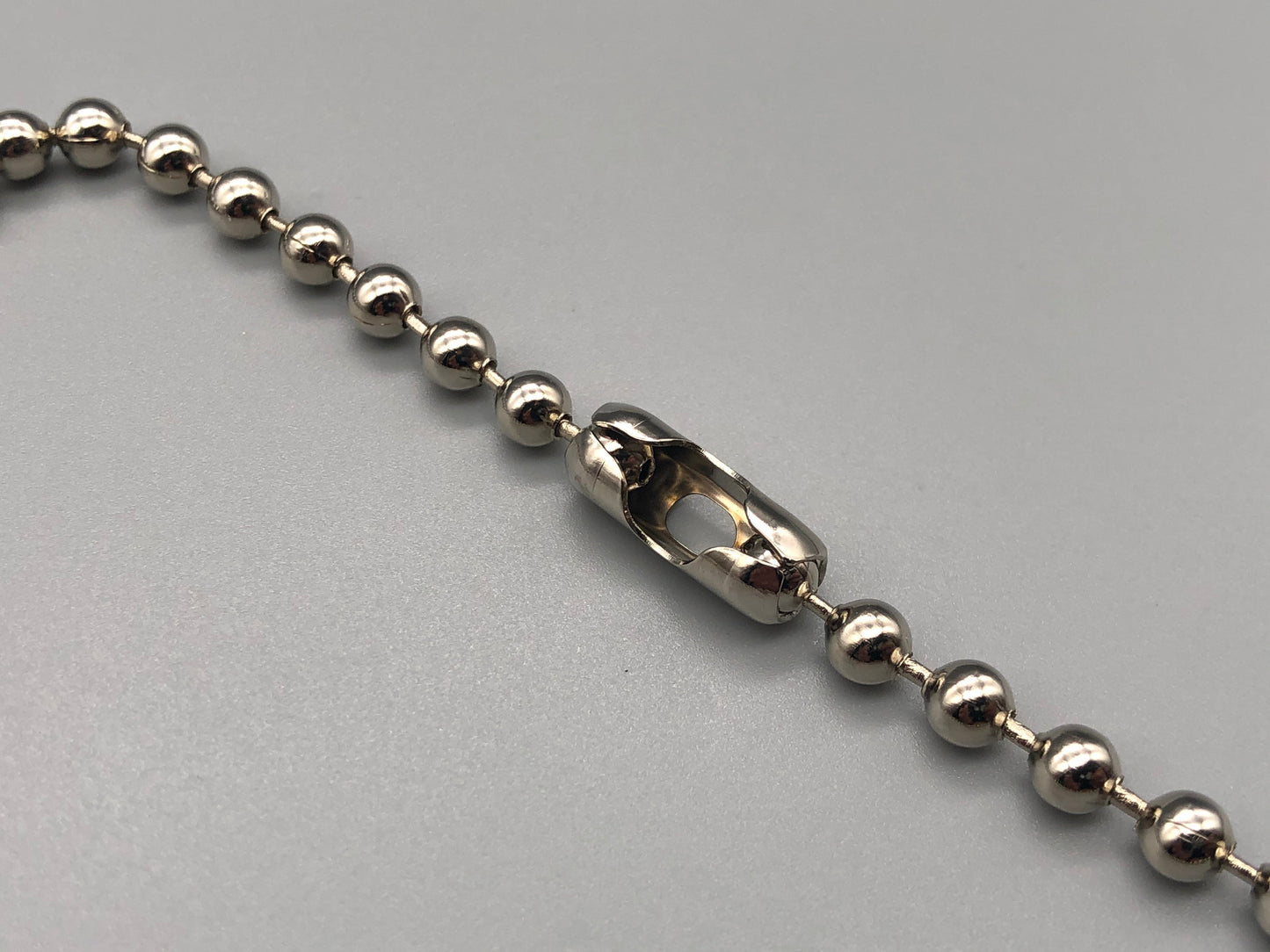 Silver Metal Chain for Vertical Blinds - No.6 Bead Size: 3.2mnm + Free Connector - Parts4Blinds