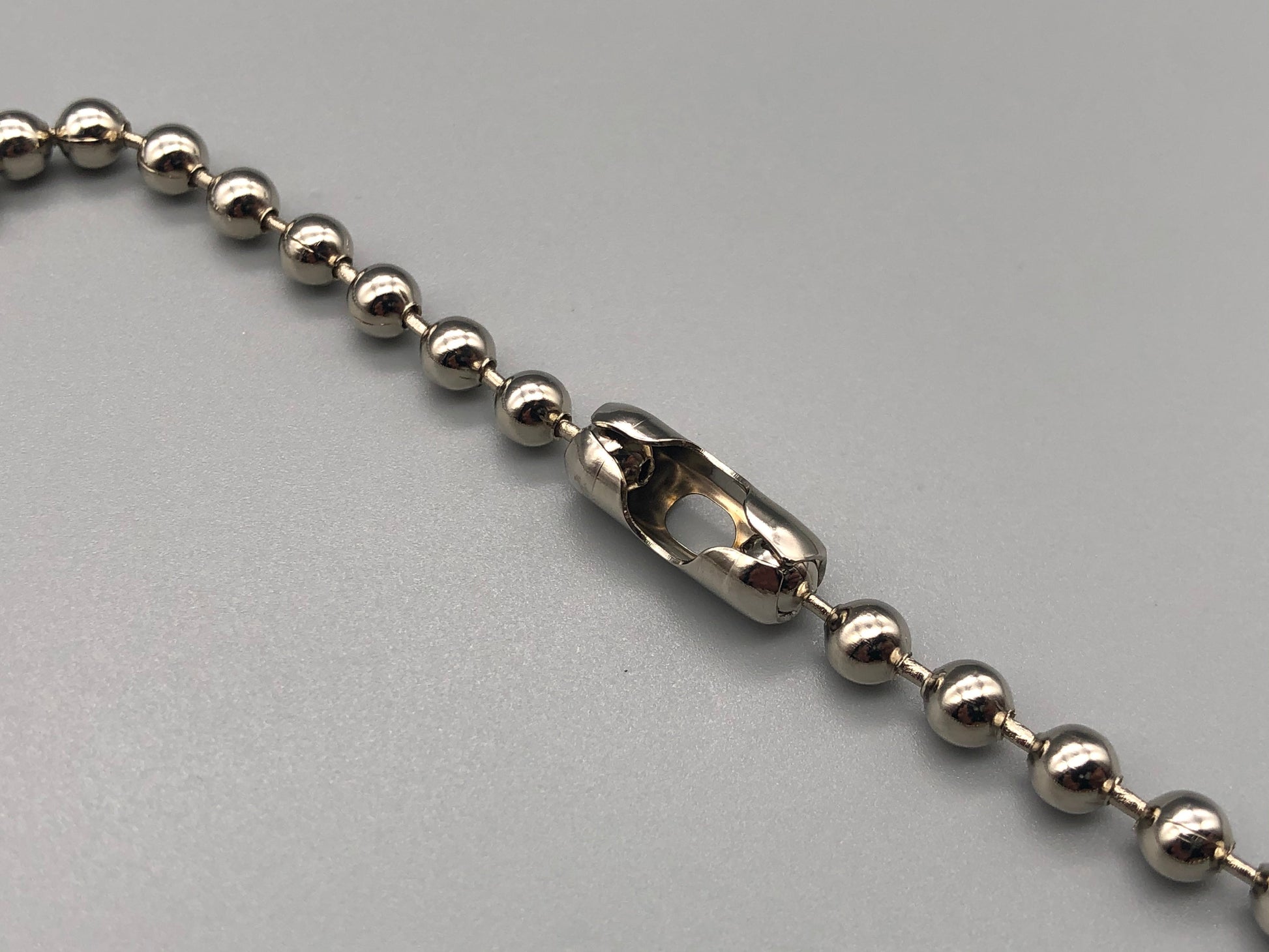 Silver Metal Chain for Vertical Blinds - No.6 Bead Size: 3.2mnm + Free Connector - Parts4Blinds