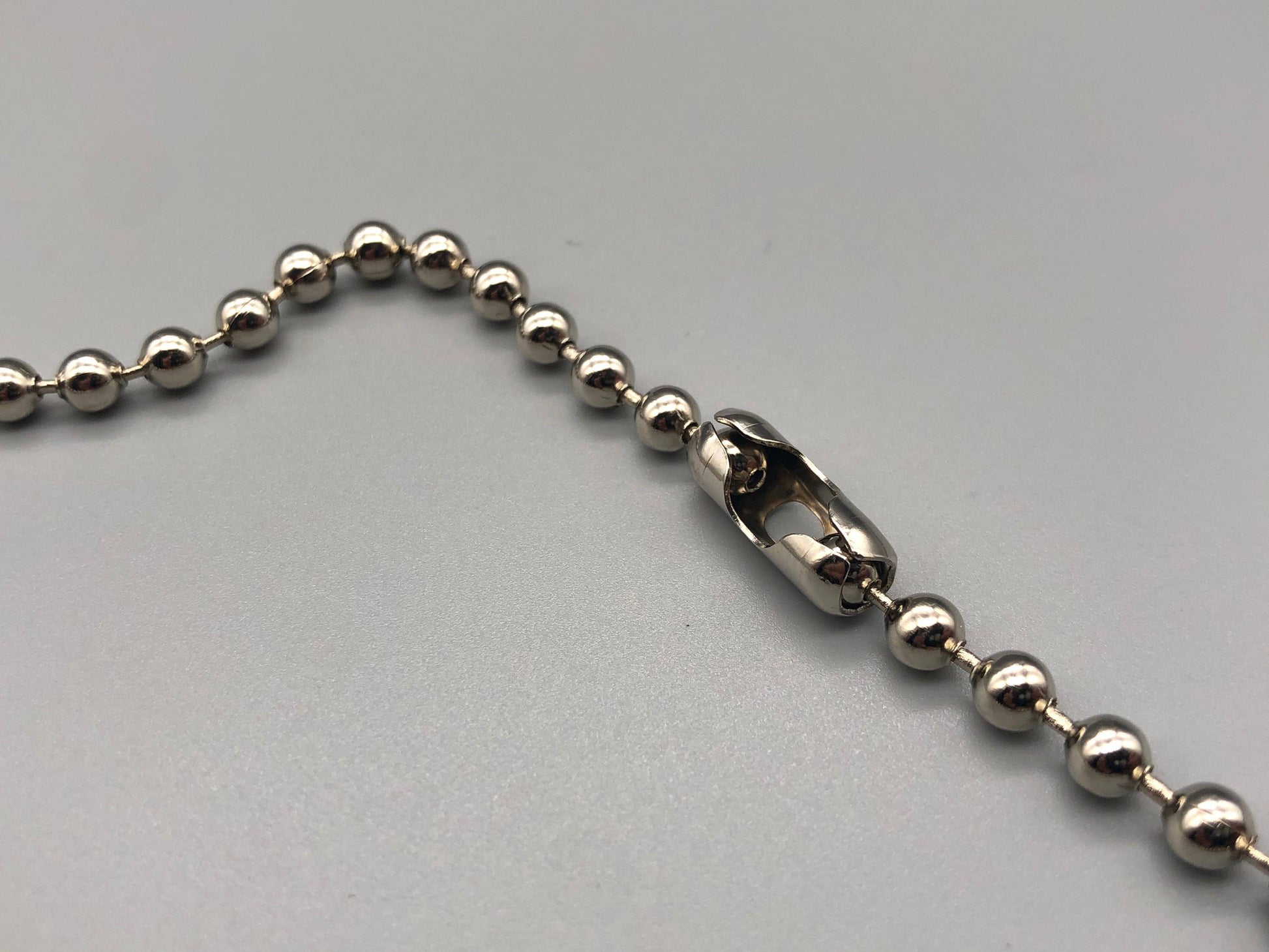 Silver Metal Chain for Vertical Blinds - No.6 Bead Size: 3.2mnm + Free Connector - Parts4Blinds