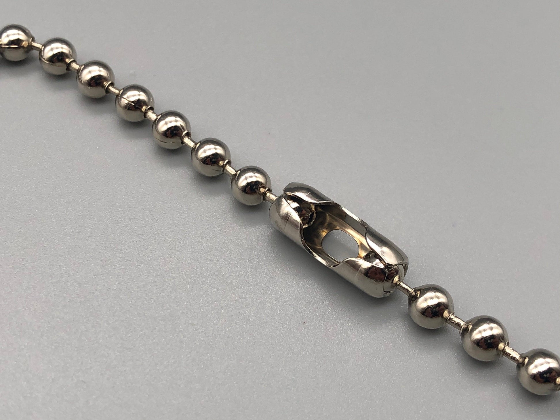 Silver Metal Chain for Vertical Blinds - No.6 Bead Size: 3.2mnm + Free Connector - Parts4Blinds