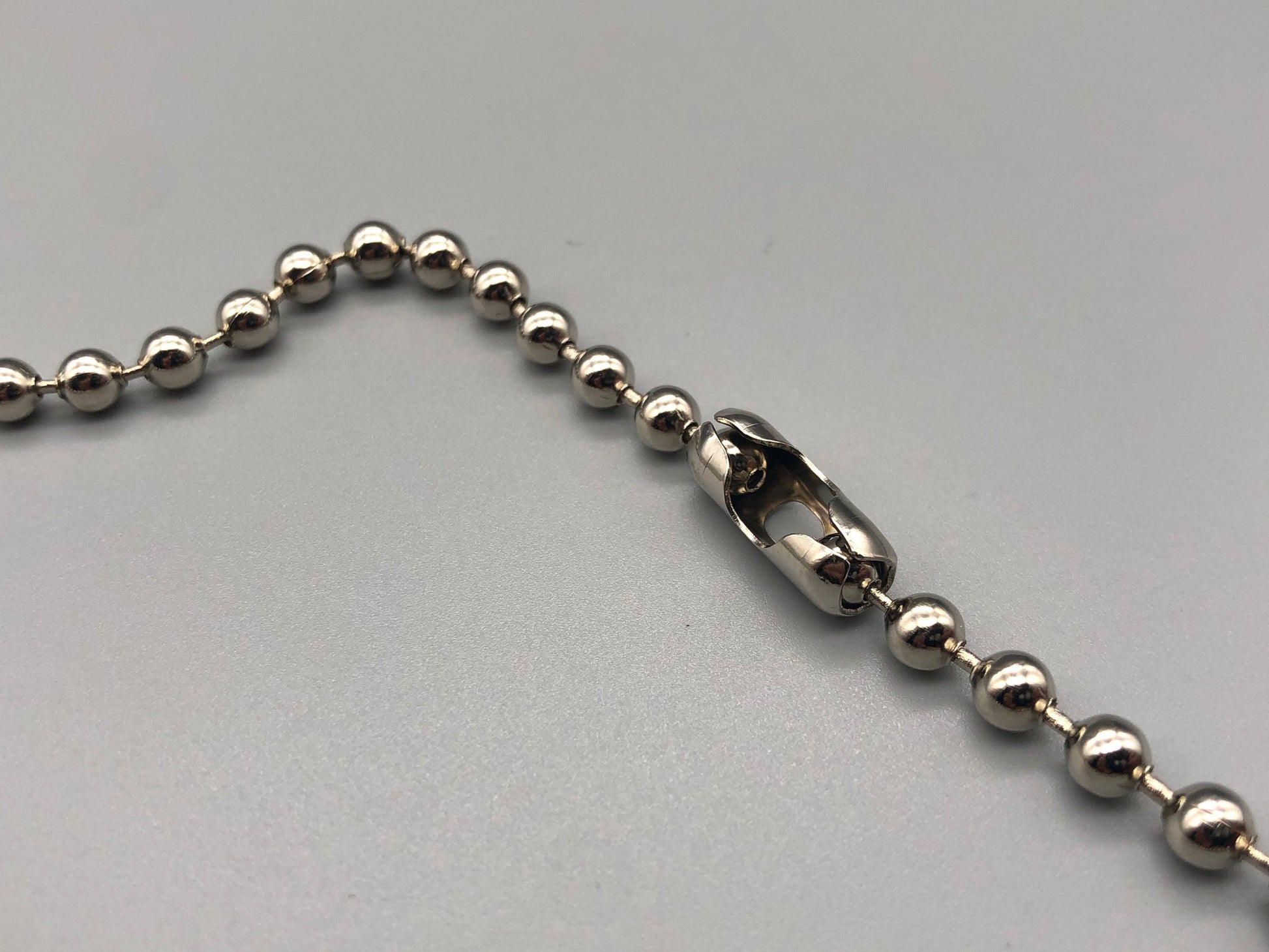 Silver Metal Chain for Vertical Blinds - No.6 Bead Size: 3.2mnm + Free Connector - Parts4Blinds