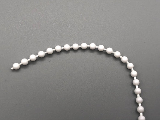 White Plastic Chain for Vertical Blinds - No.10 Bead Size: 4.5mm + Free Connector - Parts4Blinds