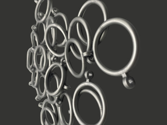 20x Plastic Pole Rings with Fixed Eyelet - For Poles Upto 20mm - Pack of 20pcs - Parts4Blinds