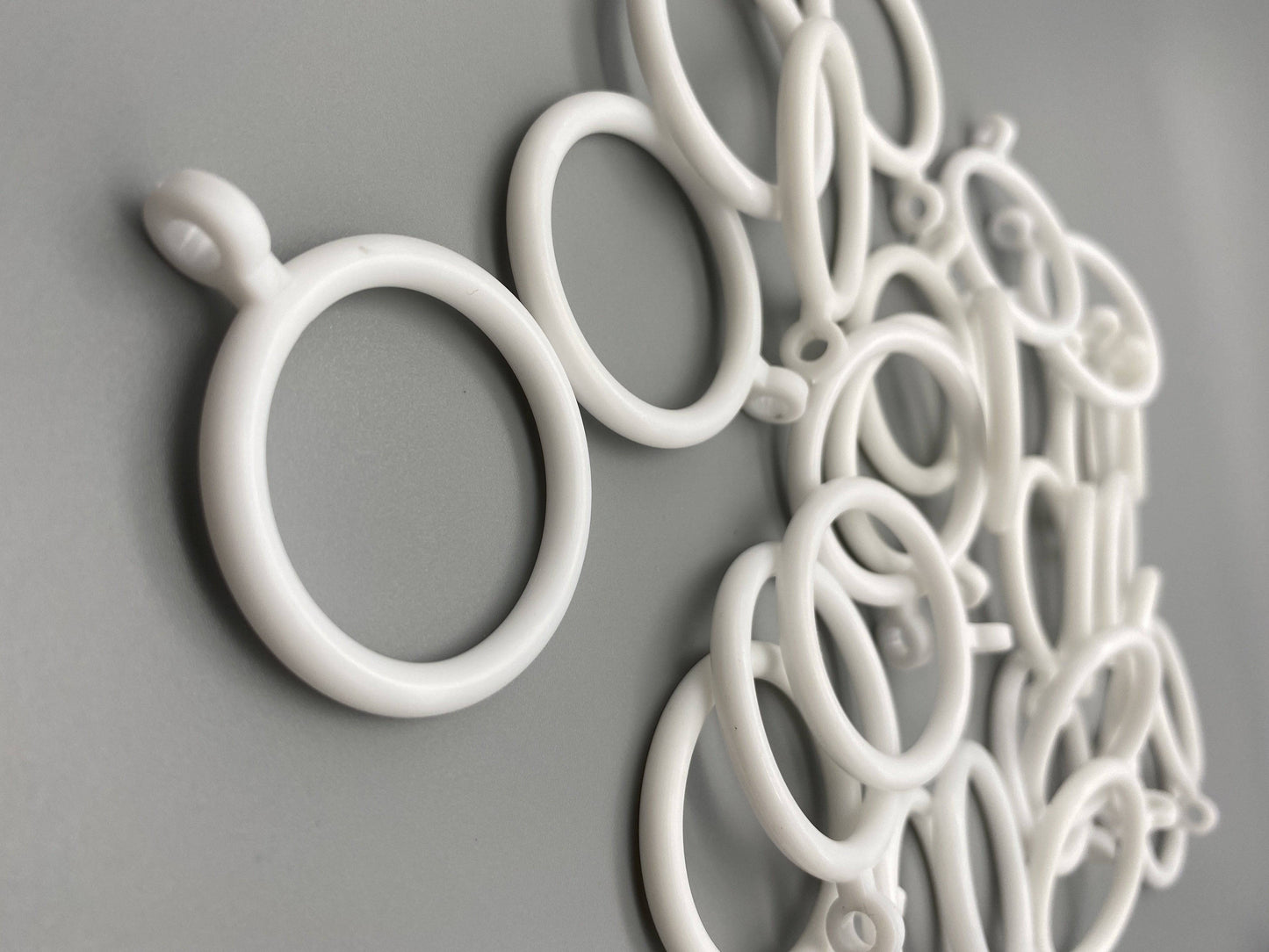 20x Plastic Pole Rings with Fixed Eyelet - For Poles Upto 20mm - Pack of 20pcs - Parts4Blinds