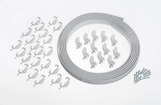  Bendable Straight & Bay Window Coiled Curtain Track Rail PVC with Valance - Complete Kit - Parts4Blinds