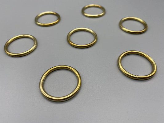 Curtain Rings Shiny Brass - Inner Diameter 15mm - Solid - Pack of 25 - Parts4Blinds